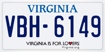 VA license plate VBH6149