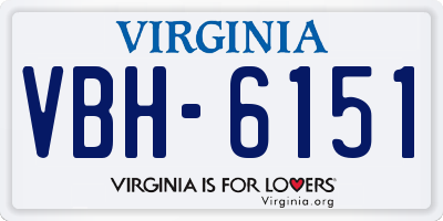 VA license plate VBH6151