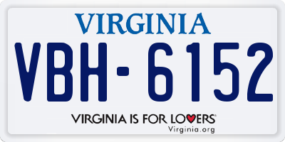 VA license plate VBH6152