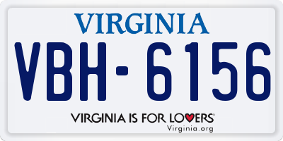 VA license plate VBH6156