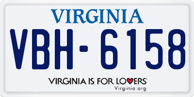 VA license plate VBH6158