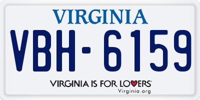 VA license plate VBH6159