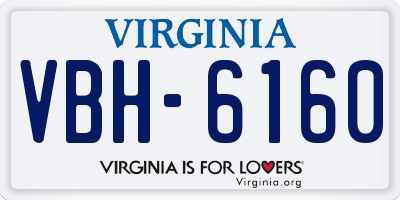 VA license plate VBH6160