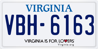 VA license plate VBH6163