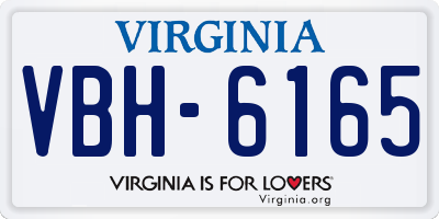VA license plate VBH6165