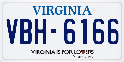 VA license plate VBH6166