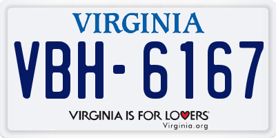 VA license plate VBH6167