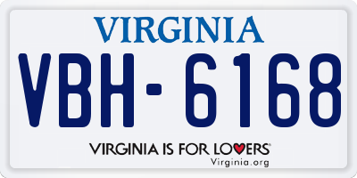 VA license plate VBH6168