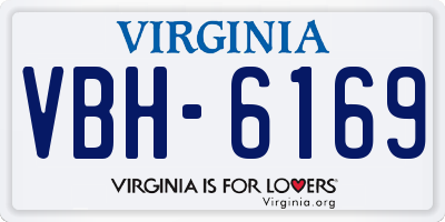 VA license plate VBH6169
