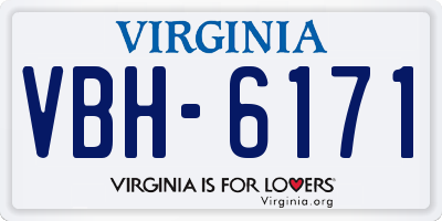 VA license plate VBH6171
