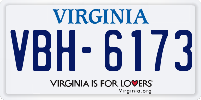 VA license plate VBH6173
