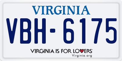 VA license plate VBH6175