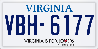 VA license plate VBH6177