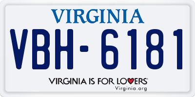 VA license plate VBH6181