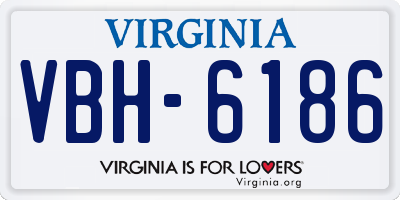 VA license plate VBH6186
