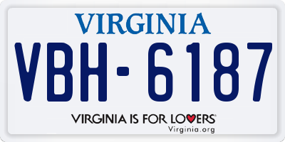 VA license plate VBH6187