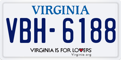 VA license plate VBH6188