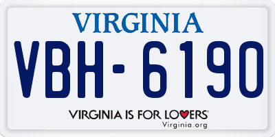 VA license plate VBH6190