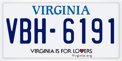 VA license plate VBH6191