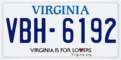 VA license plate VBH6192