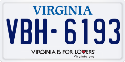 VA license plate VBH6193