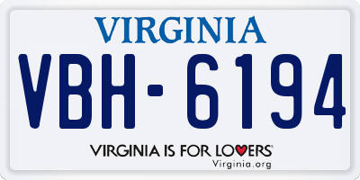 VA license plate VBH6194