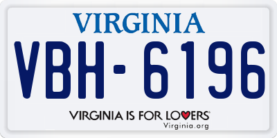 VA license plate VBH6196
