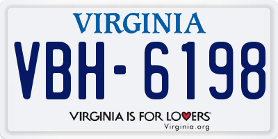 VA license plate VBH6198