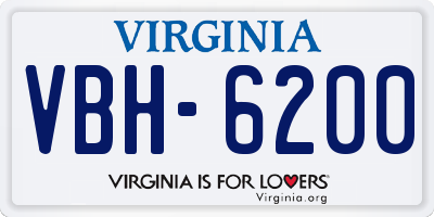 VA license plate VBH6200
