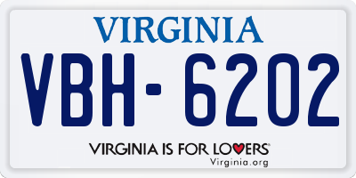 VA license plate VBH6202