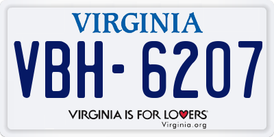 VA license plate VBH6207