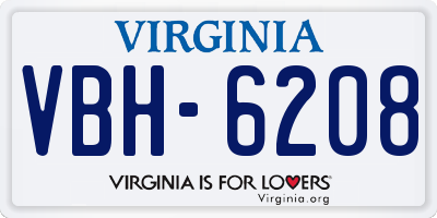 VA license plate VBH6208