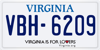 VA license plate VBH6209