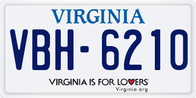 VA license plate VBH6210