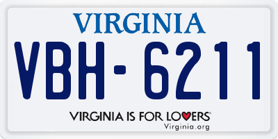 VA license plate VBH6211