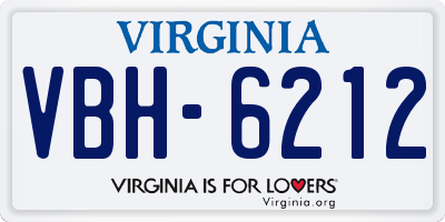 VA license plate VBH6212