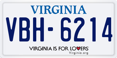 VA license plate VBH6214