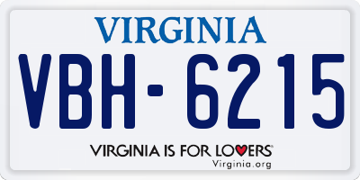 VA license plate VBH6215