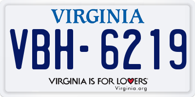 VA license plate VBH6219