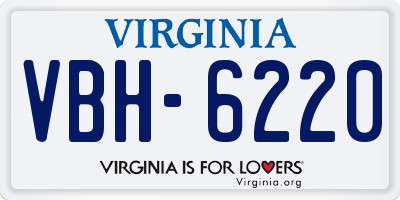 VA license plate VBH6220