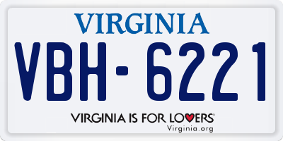 VA license plate VBH6221
