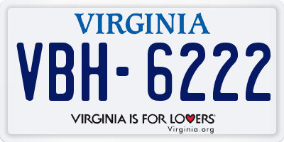 VA license plate VBH6222