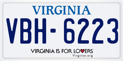 VA license plate VBH6223
