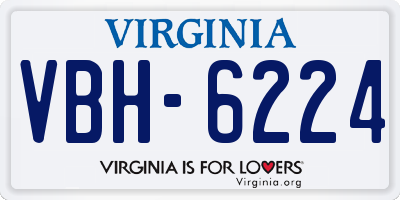 VA license plate VBH6224