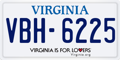 VA license plate VBH6225