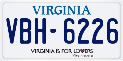 VA license plate VBH6226