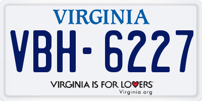 VA license plate VBH6227