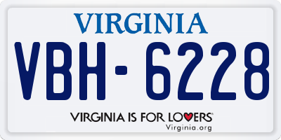 VA license plate VBH6228
