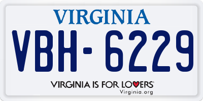 VA license plate VBH6229