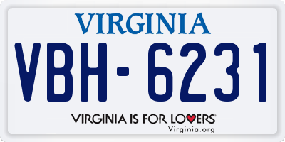 VA license plate VBH6231